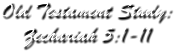 Old Testament Study: Zechariah 5:1-11